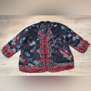 Citron Women’s Santa Monica 100% Silk Front Button Blouse Size 2X